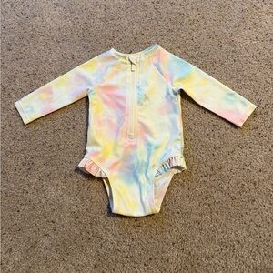 Old Navy Pastel Tie-Dye Long Sleeve Swimsuit